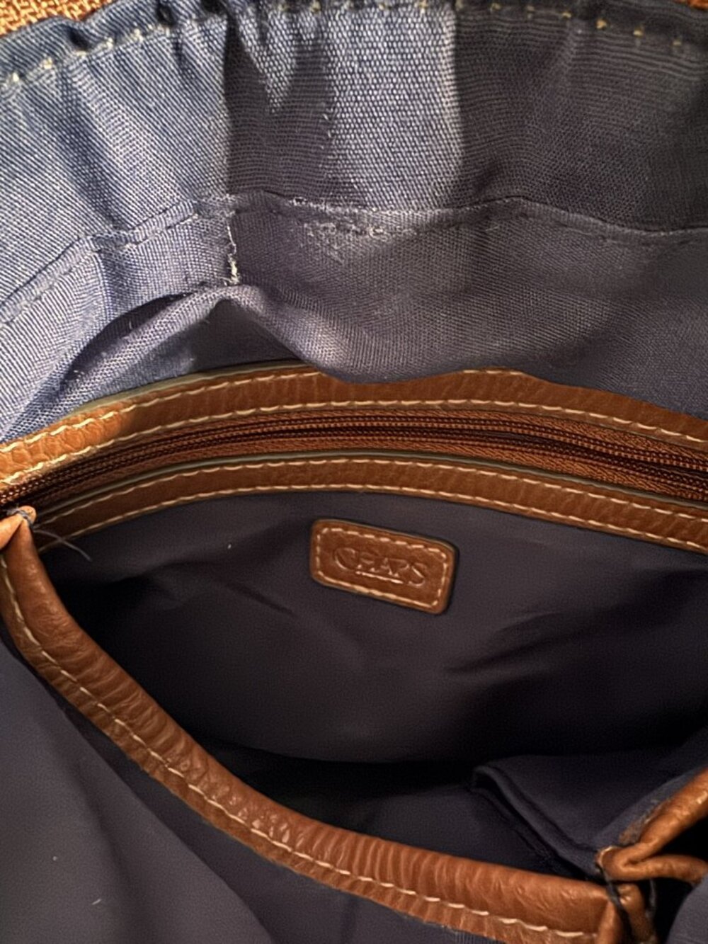 Chaps Nautical Striped Canvas Crossbody Bag - CL0505 - Picture 7 of 8